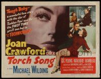 7k818 TORCH SONG style B 1/2sh '53 close-up of tough baby Joan Crawford, a wonderful love story!