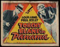 7k819 TORCHY BLANE IN PANAMA Other Company 1/2sh '38 romantic close up of Lola Lane & Paul Kelly!