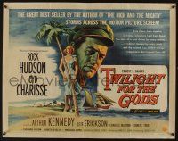7k827 TWILIGHT FOR THE GODS 1/2sh '58 great art of Rock Hudson & sexy Cyd Charisse on beach!