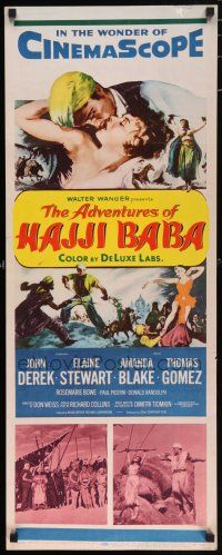 7k006 ADVENTURES OF HAJJI BABA insert '54 Arabian John Derek romances Princess Elaine Stewart!