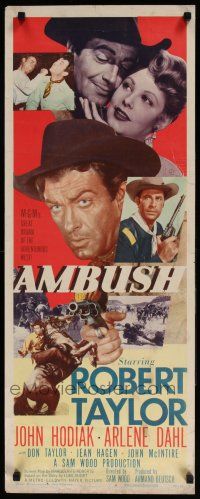 7k013 AMBUSH insert '50 Robert Taylor, Arlene Dahl, John Hodiak, cowboys & Indians!