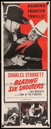 7k036 BLAZING 6 SHOOTERS insert R55 Charles Starrett, roaring frontier thrills!