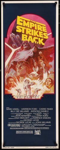 7k096 EMPIRE STRIKES BACK insert R82 George Lucas sci-fi classic, cool artwork by Tom Jung!