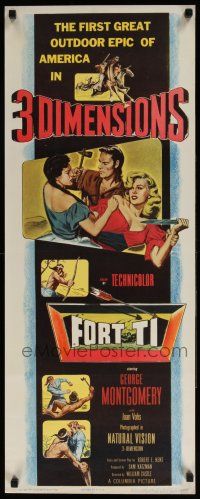 7k111 FORT TI 3D insert '53 Fort Ticonderoga, cool art of George Montgomery fighting!
