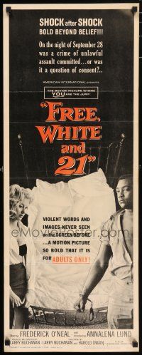 7k115 FREE, WHITE & 21 insert '63 interracial romance, Shock after Shock, bold beyond belief!