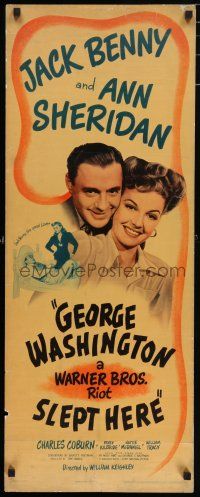 7k121 GEORGE WASHINGTON SLEPT HERE insert '42 Ann Sheridan & Jack Benny, Hart & George S. Kaufman