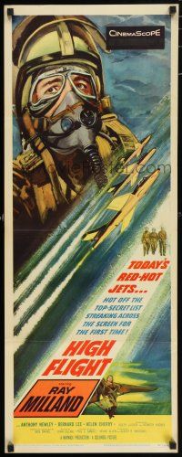 7k151 HIGH FLIGHT insert '57 Ray Milland, military fighter pilots fly top secret jets!