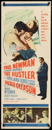 7k156 HUSTLER insert '61 pool pros Paul Newman & Jackie Gleason, plus sexy Piper Laurie!