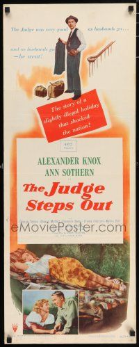 7k174 JUDGE STEPS OUT insert '48 romantic artwork of pretty Ann Sothern & Alexander Knox!