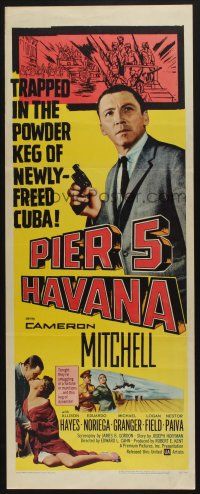 7k276 PIER 5 HAVANA insert '59 Cameron Mitchell in newly-freed Cuba pointing gun!