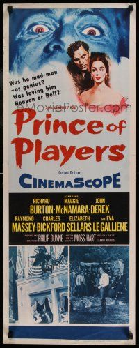 7k285 PRINCE OF PLAYERS insert '55 Richard Burton as Edwin Booth, greatest stage actor ever!