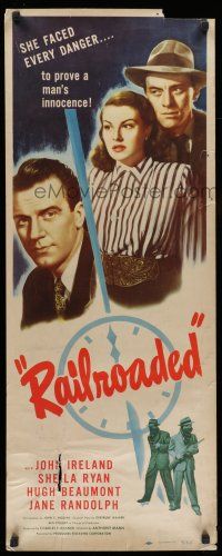 7k292 RAILROADED insert '47 Sheila Ryan faced every danger to prove a man's innocence!