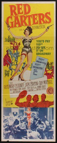 7k298 RED GARTERS insert '54 Rosemary Clooney, Jack Carson, western musical, sexy legs!