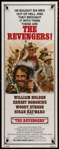 7k304 REVENGERS insert '72 Jung art of cowboys William Holden, Ernest Borgnine & Woody Strode!