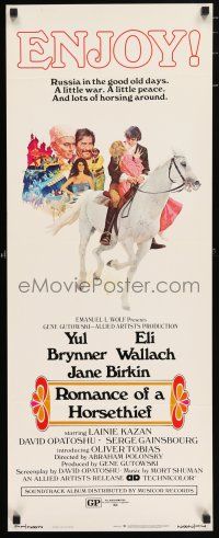 7k310 ROMANCE OF A HORSETHIEF insert '71 Yul Brynner, Eli Wallach, Jane Birkin, great McGinnis art!