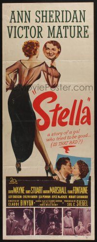 7k360 STELLA insert '50 full-length art of sexy Ann Sheridan trying to be good to Victor Mature!