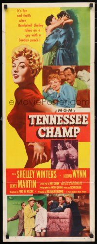 7k382 TENNESSEE CHAMP insert '54 Shelley Winters, Keenan Wynn, Dewey Martin, boxing!