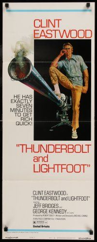 7k389 THUNDERBOLT & LIGHTFOOT style C insert '74 art of Clint Eastwood with HUGE gun by McGinnis!