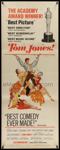 7k394 TOM JONES awards insert '63 artwork of Albert Finney surrounded by sexy women on bed!