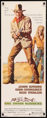 7k400 TRAIN ROBBERS insert '73 art of cowboy John Wayne & sexy Ann-Margret by Robert Tanenbaum!