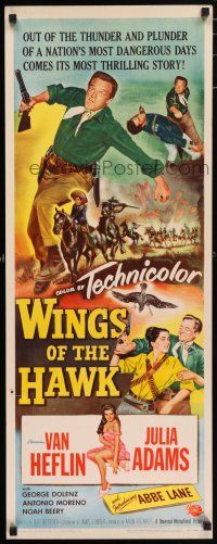 7k421 WINGS OF THE HAWK 2D insert '53 Boetticher directed, Van Heflin w/gun, Julia Adams!