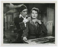 7m116 AGAINST ALL FLAGS 8.25x10 still '52 Anthony Quinn puts necklace on pretty Maureen O'Hara!