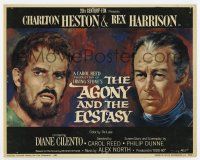 7m020 AGONY & THE ECSTASY color 8x10 still '65 Terpning art of Charlton Heston & Rex Harrison!