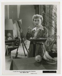 7m121 ALL ABOUT EVE 8.25x10 still '50 great image of Celeste Holm painting a bowl of fruit!