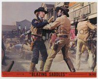 7m024 BLAZING SADDLES 8x10 mini LC #5 '74 c/u of Cleavon Little & Gene Wilder during bandit raid!