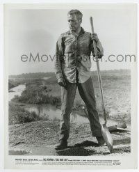 7m255 COOL HAND LUKE 8x10 still '67 great full-length image of Paul Newman standing with shovel!