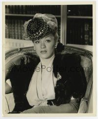 7m338 EVE ARDEN 8x10 still '44 seated close up with cool hat & fur from Cover Girl!