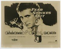 7m355 FEAR STRIKES OUT 8x10 still '57 half-sheet image of Perkins as Red Sox baseball player!