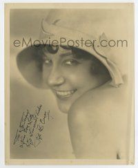 7m358 FIFI D'ORSAY deluxe 8x10 still '20s smiling portrait w/cool hat, secretarial signature!