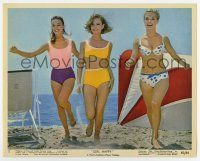 7m044 GIRL HAPPY color 8x10 still #2 '65 sexy Chris Noel, Lyn Edgington & Shelley Fabares on beach!