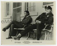 7m496 IN THE HEAT OF THE NIGHT 8x10.25 still '67 Rod Steiger & Sidney Poitier waiting unhappily!