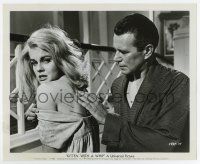 7m569 KITTEN WITH A WHIP 8.25x10 still '64 John Forsythe examines sexy Ann-Margret's scarred back!