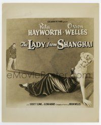 7m586 LADY FROM SHANGHAI 8.25x10 still '47 great 6sheet art of sexy Rita Hayworth & Orson Welles!