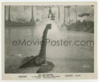 7m593 LAND UNKNOWN 8.25x10 still '57 cool fx image of helicopter attacked by dinosaur in the lake!