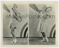 7m608 LEILA HYAMS deluxe 8x10 still '30s split image with tennis racket by Clarence Sinclair Bull