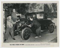7m833 THREE STOOGES IN ORBIT 8x10 still '62 Moe, Larry & Curly-Joe trying to fix car the wrong way!