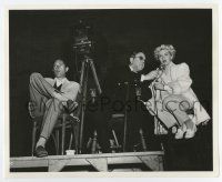 7m866 WEEK-END AT THE WALDORF candid 8.25x10 still '45 director hands microphone to Lana Turner!
