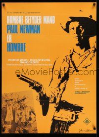 7p637 HOMBRE Danish '68 Paul Newman, Fredric March, directed by Martin Ritt, it means man!