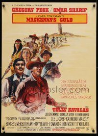 7p647 MacKENNA'S GOLD Danish '69 Gregory Peck, Omar Sharif, Telly Savalas & Julie Newmar!