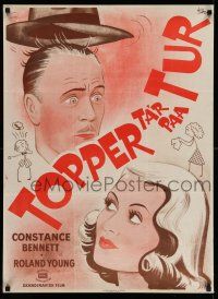 7p705 TOPPER TAKES A TRIP Danish R48 Constance Bennett, Roland Young, WG artwork!