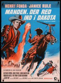 7p714 WELCOME TO HARD TIMES Danish '67 art of cowboy Henry Fonda, Killer on a Horse!