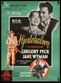 7p717 YEARLING Danish '48 Gregory Peck, Jane Wyman, Claude Jarman Jr., classic!