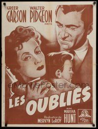 7p177 BLOSSOMS IN THE DUST French 24x32 R53 art of Greer Garson w/baby + c/u Walter Pidgeon!