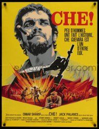 7p178 CHE French 23x30 '69 cool different Grinsson art of Omar Sharif as Guevara!