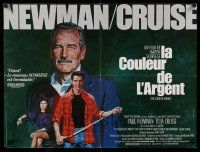 7p181 COLOR OF MONEY French 24x32 '86 Tanenbaum artwork of Paul Newman & Tom Cruise playing pool!