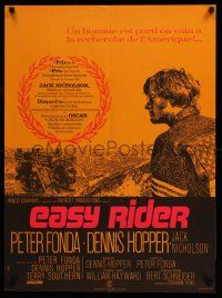 7p182 EASY RIDER French 23x31 R70s Peter Fonda, motorcycle biker classic directed by Dennis Hopper